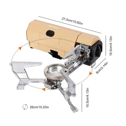 2670W Portable Camping Gas Stove - Folding Cassette Burner for Outdoor Picnic, Travel Cooking & Heating