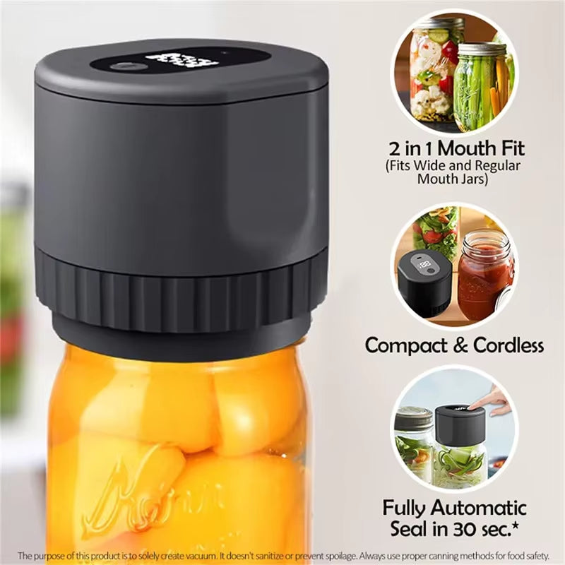 Electric Mason Jar Vacuum Sealer Kit – Cordless Food Storage & Fermentation Sealer