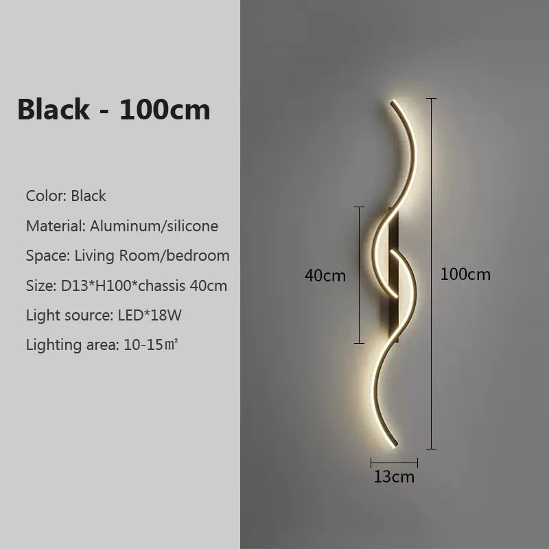 Modern LED Wall Lamp – Minimalist Long Strip Sconce for Bedroom & Living Room Lighting