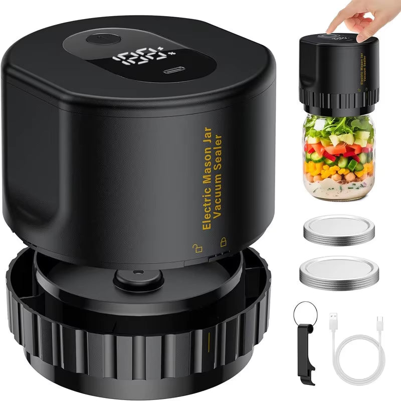 Electric Mason Jar Vacuum Sealer Kit – Cordless Food Storage & Fermentation Sealer