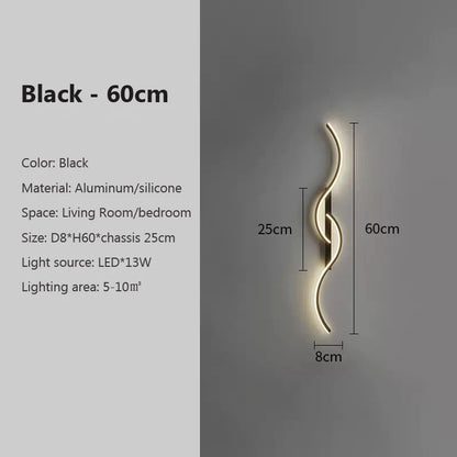 Modern LED Wall Lamp – Minimalist Long Strip Sconce for Bedroom & Living Room Lighting