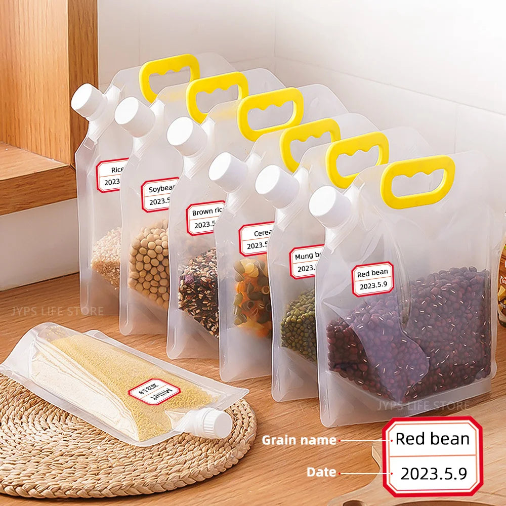 5-Pack Sealed Cereal Storage Containers – Moisture & Insect-Proof Food Organizer