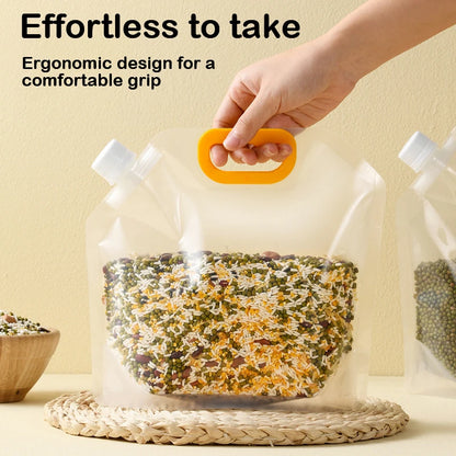 Reusable Transparent Grain Storage Bags - Moisture & Insect-Proof, Portable, Eco-Friendly Freshness Keeper for Dry Food