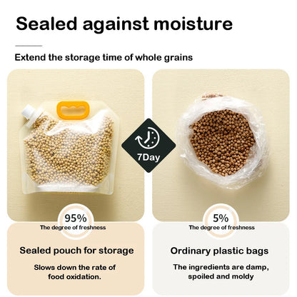 Reusable Transparent Grain Storage Bags - Moisture & Insect-Proof, Portable, Eco-Friendly Freshness Keeper for Dry Food