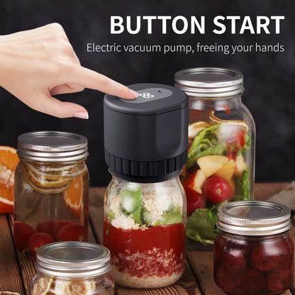 Electric Mason Jar Vacuum Sealer Kit – Cordless Food Storage & Fermentation Sealer